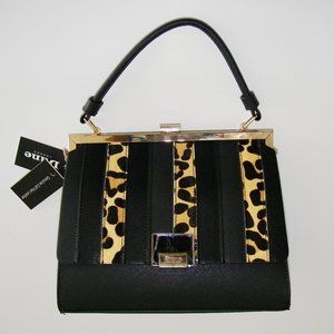 Dune London Calf Hair Leather Bag. Black